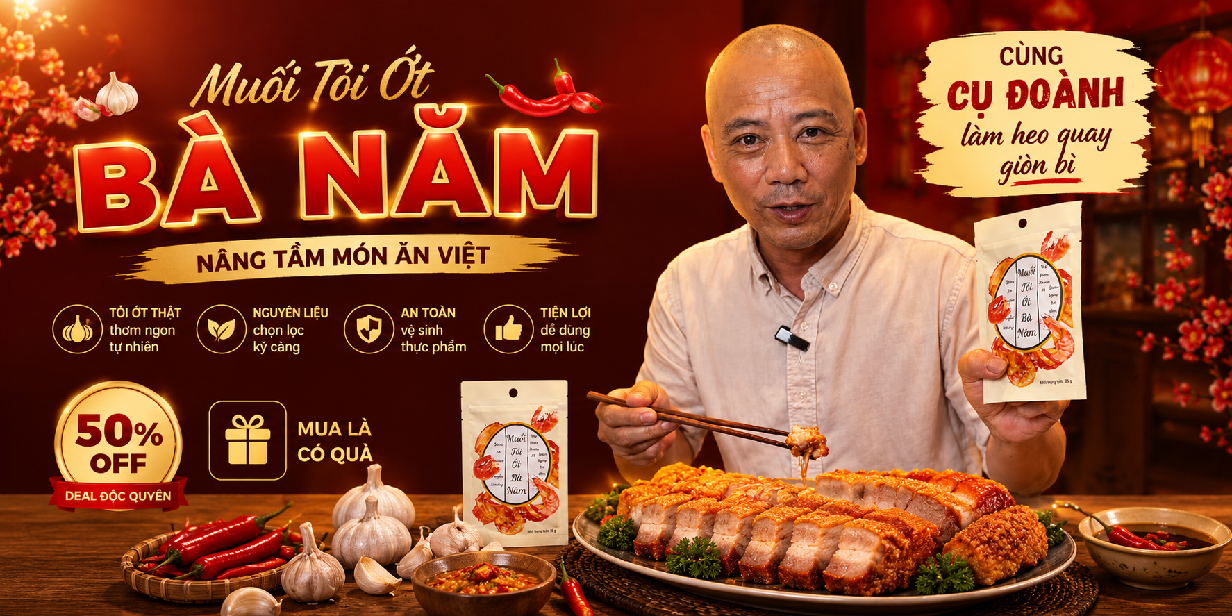Muối tỏi ớt Bà Năm